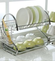 2 Tiers Kitchen Dish Cup Drying Rack-2019