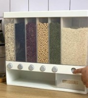 6 in 1 wall-mounted dry food dispenser